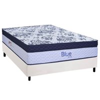 Conjunto Box Casal: Colchão Molas Paropas Ensacadas Blue + Base CRC Corano White (138x188)