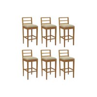 Banqueta Sala de Jantar Sofia 1BMM006CA Premium Madeira Maciça Kit 6 Un Carvalho/Boucle Bege - Kappesberg