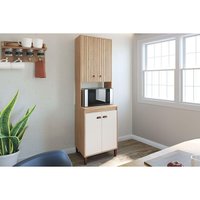Paneleiro de Cozinha Torino c/ 4 Portas 63cm Mel/Off White - Movelbento