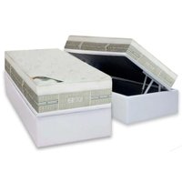 Cama Box Baú Solteiro: Colchão Molas Pocket Ensacadas Castor Eurotop Summer e Winter + Base CTC Corano White (88x188)