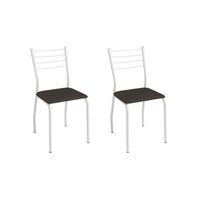 Cadeira Sala de Jantar Malta 2C140BR Aço Kit 2 Un Branco/ano Marrom - Kappesberg