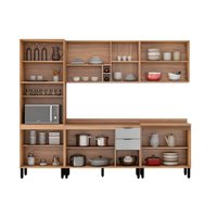 Cozinha Completa Firenze 5 Peças (2Aéreos+1Balcões+1Paneleiro) C5P156 Amendola/Nude Prime TX - Demóbile