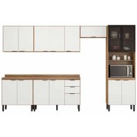 Cozinha Completa Firenze 6 Peças (3Aéreos+2Balcões+1Paneleiro) C6P128 Avena/Grafito - Demóbile
