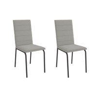 Cadeira de Cozinha Amsterdã 2C091 Aço Kit 2 Un Preto/Boucle Cinza - Kappesberg
