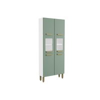 Paneleiro de Cozinha Bella c/ 6 Portas (2 c/ Vidro) 80cm Verde - Bertolini