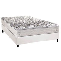 Cama Box Casal: Colchão Ortopédico Herval AG65 Santorini C1604 + Base CRC Corano White (138x188)