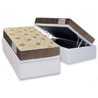 Cama Box Baú Solteiro: Colchão Espuma D33 Orthoflex / EP Matera + Base CRC Corano White(88x188)
