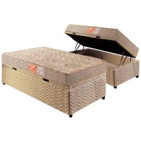 Conjunto Box Baú Solteiro: Colchão Espuma Paropas D33 Pasquale + Base CRC Suede Clean (88x188)