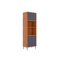 Paneleiro de Cozinha Brilhante Torre Quente c/ 4 Portas e 2 Nichos p/ Forno 70cm Cinamomo/Titanium - MGM
