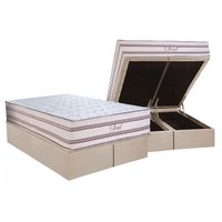 Conjunto Box Baú King: Colchão Molas Paropas Ensacadas Soul + Base CRC Suede Clean (193x203)