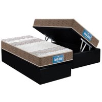 Cama Box Baú Solteiro: Colchão Anatômico Probel D33 Guarda Costas PróIntense Plus + Base CRC Courano Black (88x188)