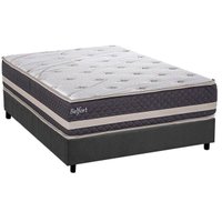Conjunto Box Casal: Colchão Espuma Herval AG65 Belfort + Base CRC Suede Gray (138x188)