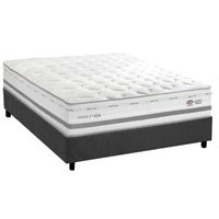 Conjunto Box Casal: Colchão Molas Herval Maxspring C1756 c/ Massagem + Base CRC Suede Gray (138x188)