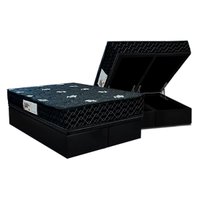Cama Box Baú Queen: Colchão Anatômico Paropas AG65 Sofistic Gray + Base CRC Suede Black (158x198)