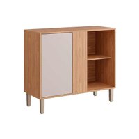Balcão de Cozinha c/ Tampo Esplêndida de Canto c/ 1 Porta 92cm Cinamomo/Off White - MGM