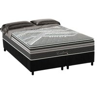 Cama Box King: Colchão Molas Ensacadas Paropas Excellent Grafite + Base CRC Suede Black (193x203)