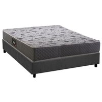Cama Box Casal: Colchão Ortopédico Herval D28 / AG65 Black + Base CRC Suede Gray (138x188)