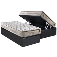 Conjunto Box Baú Solteiro: Colchão Molas D Angelis Anjos Ensacadas Confortable + Base CRC Suede Gray (88x188)