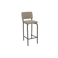 Banqueta Sala de Jantar Fiji 1B712PRF Aço 1 Un Preto/Linho Bege Fendi - Kappesberg