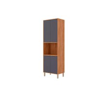 Paneleiro de Cozinha Modulado Esplêndida Torre Quente c/ 4 Portas e 1 Nicho p/ Forno 70cm Cinamomo/Titanium - MGM