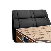 Painel de Cama Box Estofada Queen Imperador Suede Cinza/Preto - Simbal