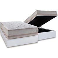 Cama Box Baú Casal: Colchão Molas Ensacadas Herval C1740 + Base CRC Linhão White (138x188)