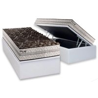 Cama Box Baú Solteiro: Colchão Espuma D33 Paropas Pasquale Plus + Base CRC Linhão White (88x188)