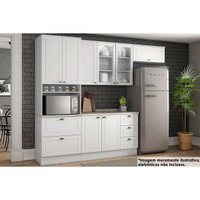 Kit Cozinha Modulada 5 Peças Americana (2Aéreos+1Paneleiro+1Balcão+1Complemento) C5P32 Branco - Henn
