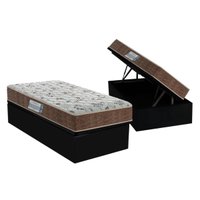 Conjunto Box Baú: Colchão Espuma Probel D45 ProDormir Advanced + Base CRC Suede Black Solteiro (88x188)