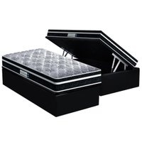 Cama Box Baú Solteiro: Colchão Espuma Probel D33/EP ProDormir Advanced Tech1500 Plus + Base CRC Suede Black(88x188)