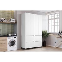 Multiuso Lavanderia Rainha c/ 4 Portas e 4 Gavetas 140cm Branca - Nesher