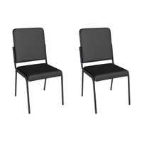 Cadeira Sala de Jantar Genebra 2C129PRF Aço Kit 2 Un Preto/Corano Preto - Kappesberg