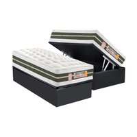 Cama Box Baú Solteiro: Colchão Molas Castor Bonnel Silver Star Air + Base CRC Suede Gray(88x188)