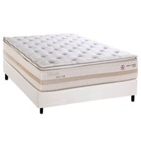 Conjunto Box Casal: Colchão Molas Herval Maxspring Real + Base CRC Corano White (138x188)