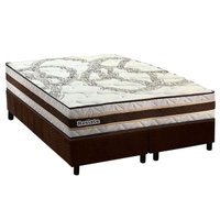 Cama Box King: Colchão Espuma D45 Paropas Resiste Hotel + Base CRC Suede Brown (193x203)