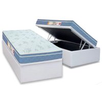 Conjunto Box Baú: Colchão Espuma Castor D45 Sleep Max + Base CRC Courano White Solteiro (88x188)