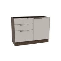 Balcão de Cozinha Amsterdam PH 3135 c/ 1 Porta 3 Gavetas e Divisor de Talheres s/ Tampo 120cm Avela/Off White - Herval