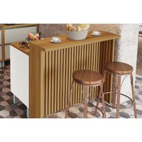 Balcão de Cozinha Modulado Marquesa c/ 1 Porta e 3 Gavetas 120cm Branca/Nature - Nesher