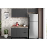 Cozinha Completa Firenze 3 Peças (1Balcão+2Aéreos) C3P51 Avena/Grafito - Demóbile