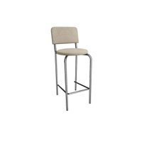 Banqueta Sala de Jantar Capri 1B715CR Aço 1 Un Cromado/Linho Bege Fendi - Kappesberg