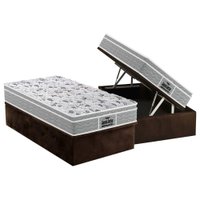 Cama Box Baú Solteiro: Colchão Espuma Probel D45 / EP Guarda Costas PróExtreme Plus + Base CRC Suede Brown(88x188)