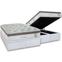 Cama Box Baú King: Colchão Molas Ensacadas Herval Imperatore Eco Bamboo + Base CRC Linhão White (193x203)
