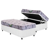 Conjunto Box Baú Solteiro: Colchão Espuma Herval D28 St. Louis + Base CRC Courano White (88x188)