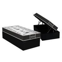 Cama Box Baú Solteiro: Colchão Molas Probel Prolastic ProDormir Sleep + Base CRC Corano Black(88x188)