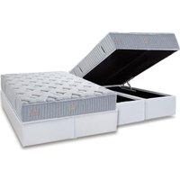 Conjunto Box Baú King: Colchão Molas Herval Ensacadas Premium + Base CRC Linhão White (193x203)