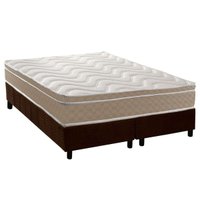 Cama Box King: Colchão Espuma D33 Paropas Conforto Ultra Firme + Base CRC Suede Brown (193x203)