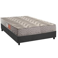 Cama Box Casal: Colchão Espuma D45 Paropas Pasquale Gray + Base CRC Suede Gray (138x188)