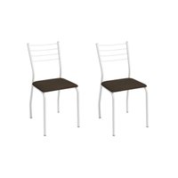 Cadeira Sala de Jantar Malta 2C140BR Aço Kit 2 Un Branco/Suede Capuccino - Kappesberg