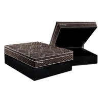 Cama Box Baú Casal: Colchão Molas Ensacadas Paropas Privilege + Base CRC Suede Black (138x188)