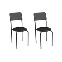 Cadeira Sala de Jantar Mali 2C136PRF Aço Kit 2 Un Preto/ano Preto - Kappesberg